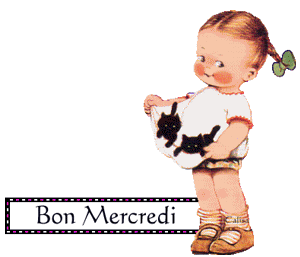 Gif animé Bon mercredi fille chats